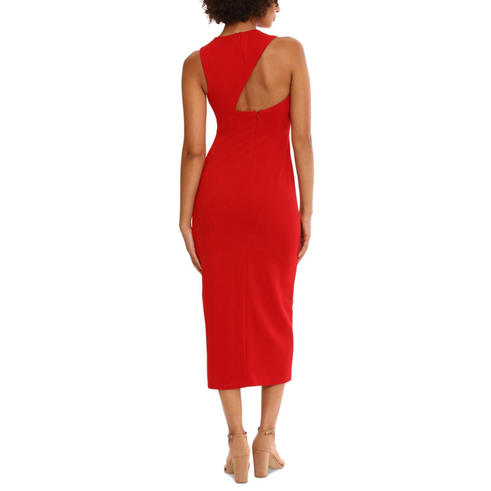 Donna Morgan Red Sleeveless Cutout Midi Dress NWT Size 10 - Picture 2 of 6